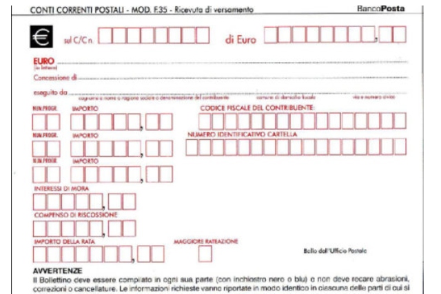 Modello F35: ecco come trovare online il bollettino postale